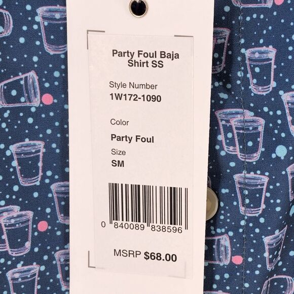 Southern Shirt Men's Party Foul Short Sleeve Baja Shirt - Picture 7 of 7